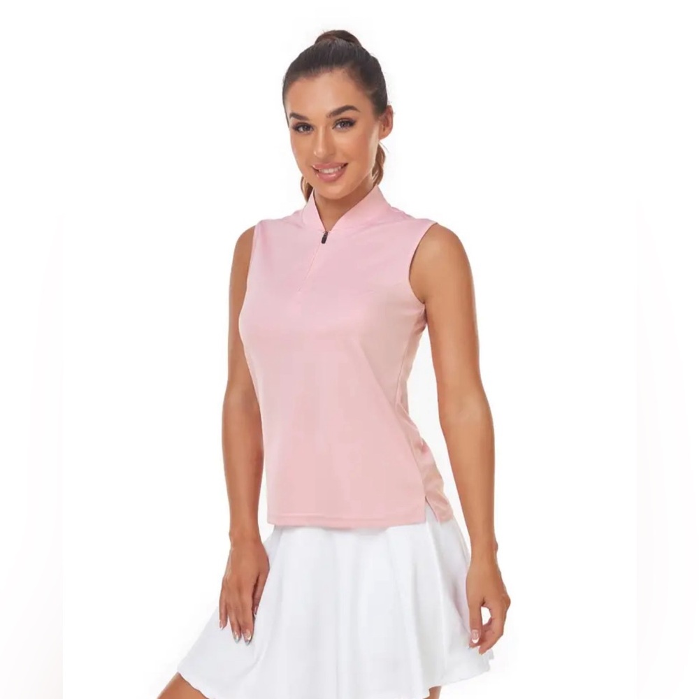 Golf Polo Shirt Zip-Up UPF 50+ UV Protection Lightweight Tops Slim Fit Quick Dry